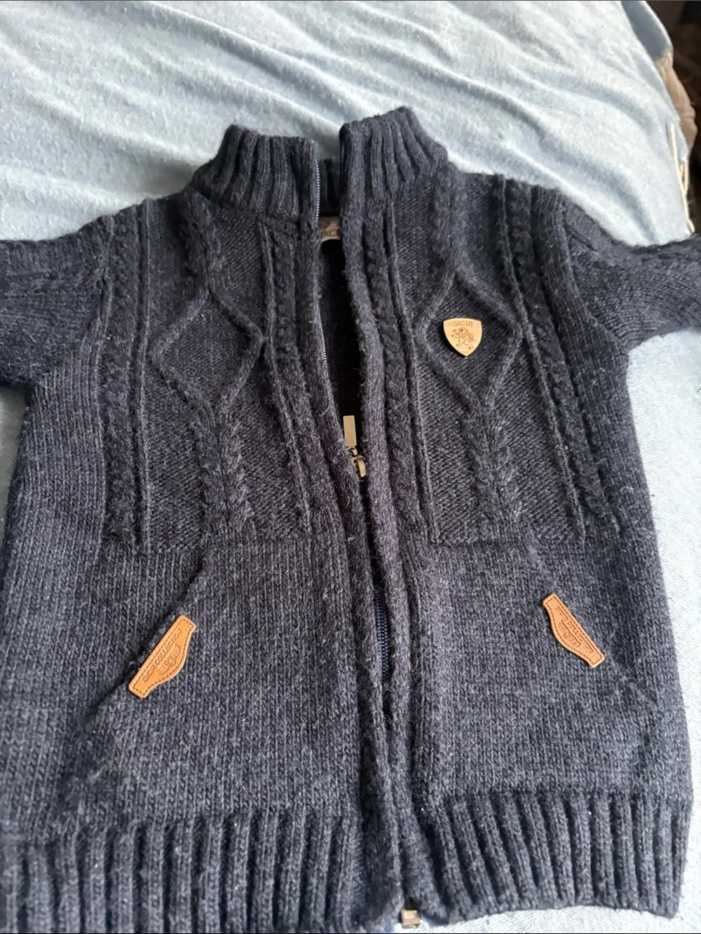 boys size 5 outfit bundle sweater & jeans navy knit cardigan denim pants